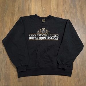 Vintage Army national guard black gold graphic pullover crewneck sweatshirt